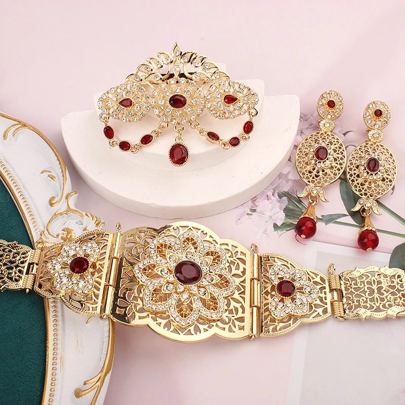 

Chic Algeria Bridal Jewelry Set Robe Belt Brooch Earrings Moroccan Women Wedding Jewelry Accessories for Women Woman Sets Luxury