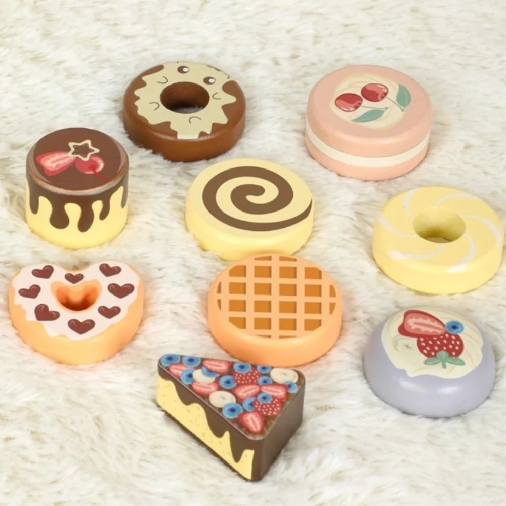 Wooden Afternoon Tea Set Simulation Early Educational Tea Set Play Montessori DIY Minature Pretend Play Kitchen Set