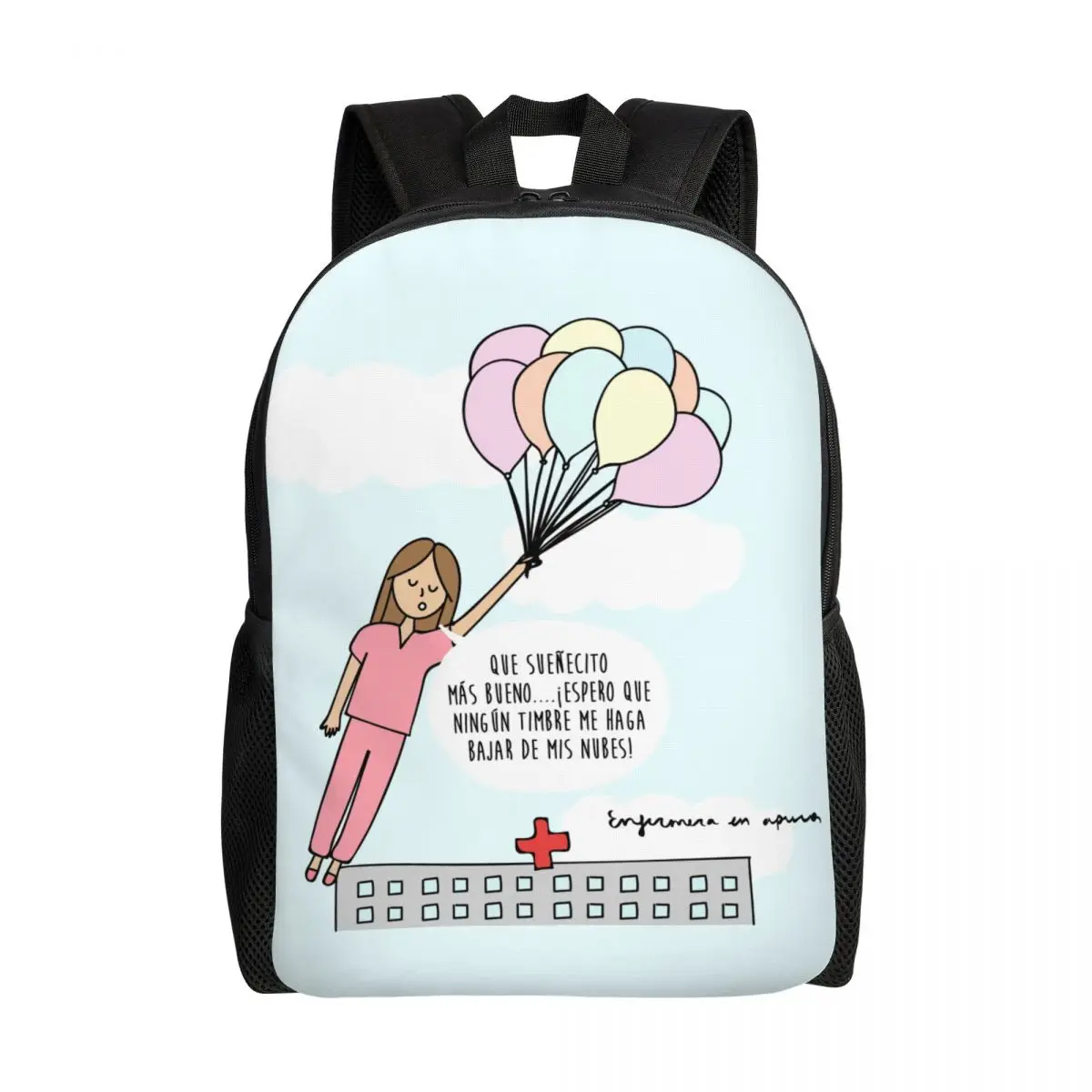 Customized 3D Printing Enfermera En Apuros Doctor Nurse Medical Backpack School College Travel Bags Bookbag Fits 15 Inch Laptop