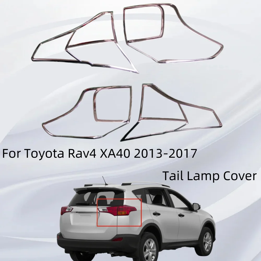 

ABS Chrome Car Tail Lamp Cover For Toyota Rav4 XA40 2013 2014 2015 2016 2017 Silver Exterior Vehicle Parts Decorate