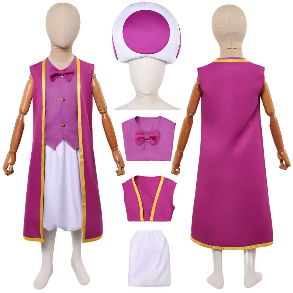 

Детский костюм Тоуда Кинопио для мальчиков, одежда для косплея, головной убор, наряды для ролевых игр, карнавальный костюм на Хэллоуин