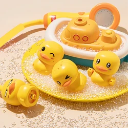 Baby Bath Toys Cute Duck Electric Water Spray Bathroom Bathing Toys Kids Bath And Shower Bathtubs Interactive Toddler Toys Gifts