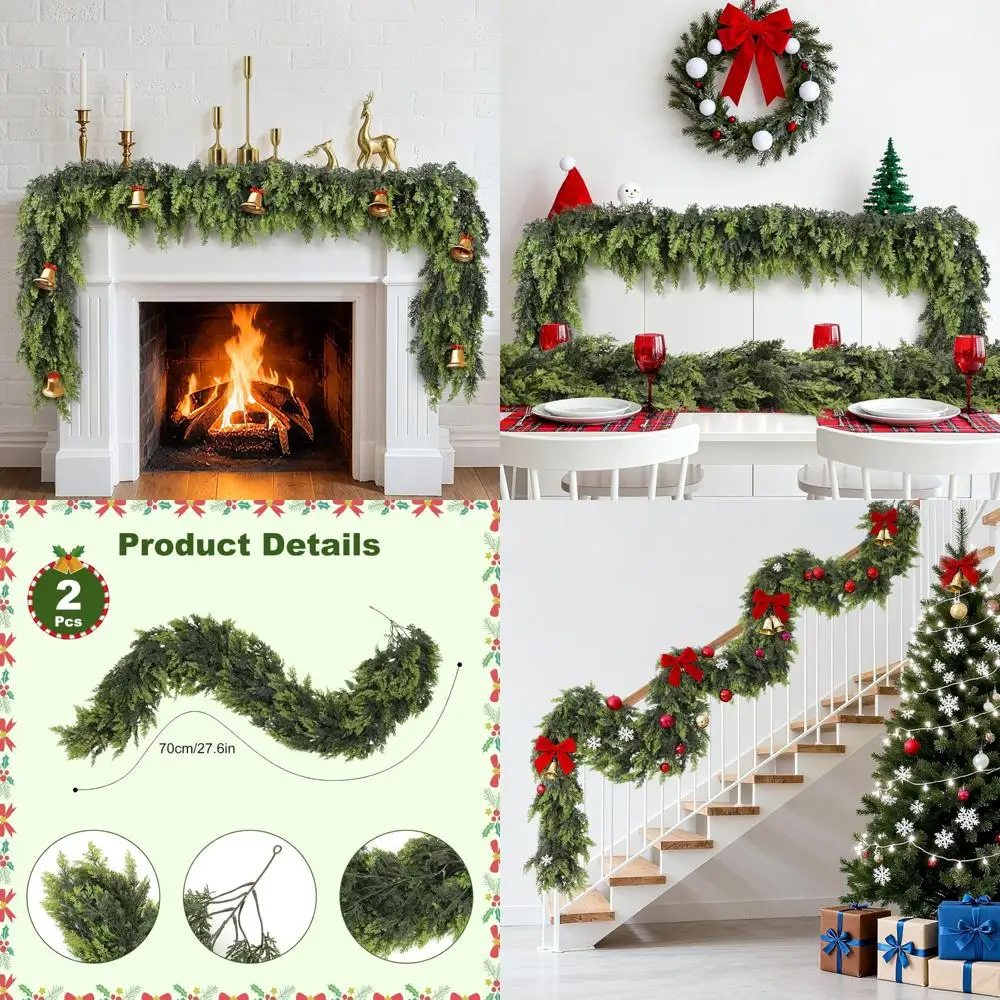 

Реалистичная 6-футовая искусственная сосновая гирлянда для рождественской каминной каминки, домашний/наружный зимний праздничный декор для дверного проема