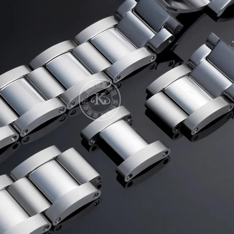 حزام فولاذي دقيق عالي الجودة لسلسلة BLANCPAIN 50 5015 من الفولاذ المقاوم للصدأ منحني ملحقات ساعة فولاذية دقيقة 23 مللي متر #3