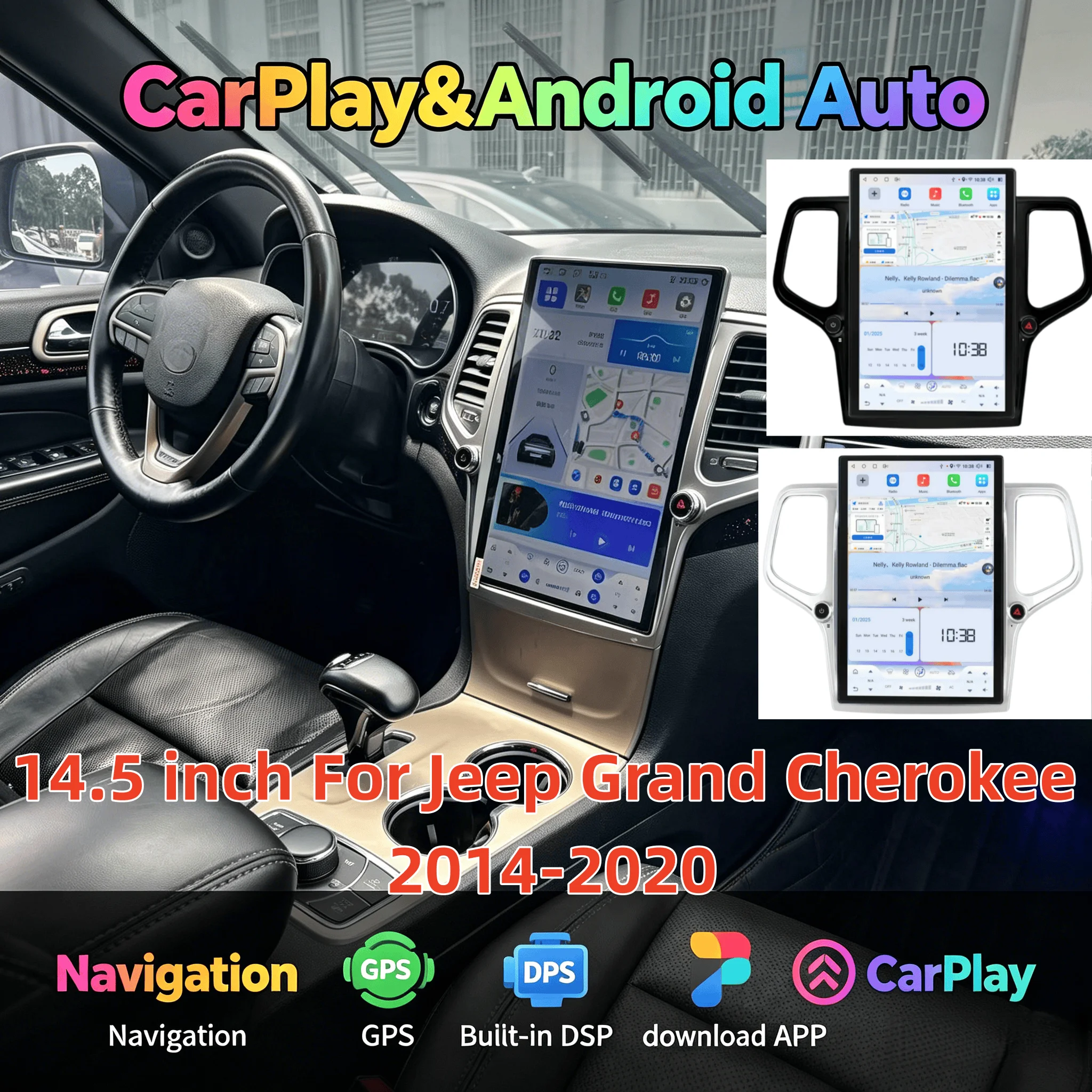 

14.5" Multimedia Bluetooth 5.0 Stereo For Jeep Grand Cherokee 2014 2015-2020 Carplay Player GPS Navigation Stereo Screen Head