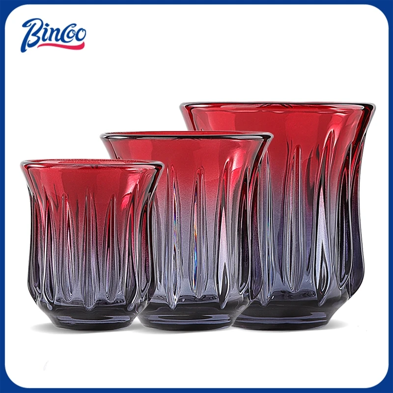 

Bincoo Premium Glass Coffee Cup Collection Retro Style Dirty Coffee Flat White Espresso and Latte Drinks Sizes 90/200/240/400ml