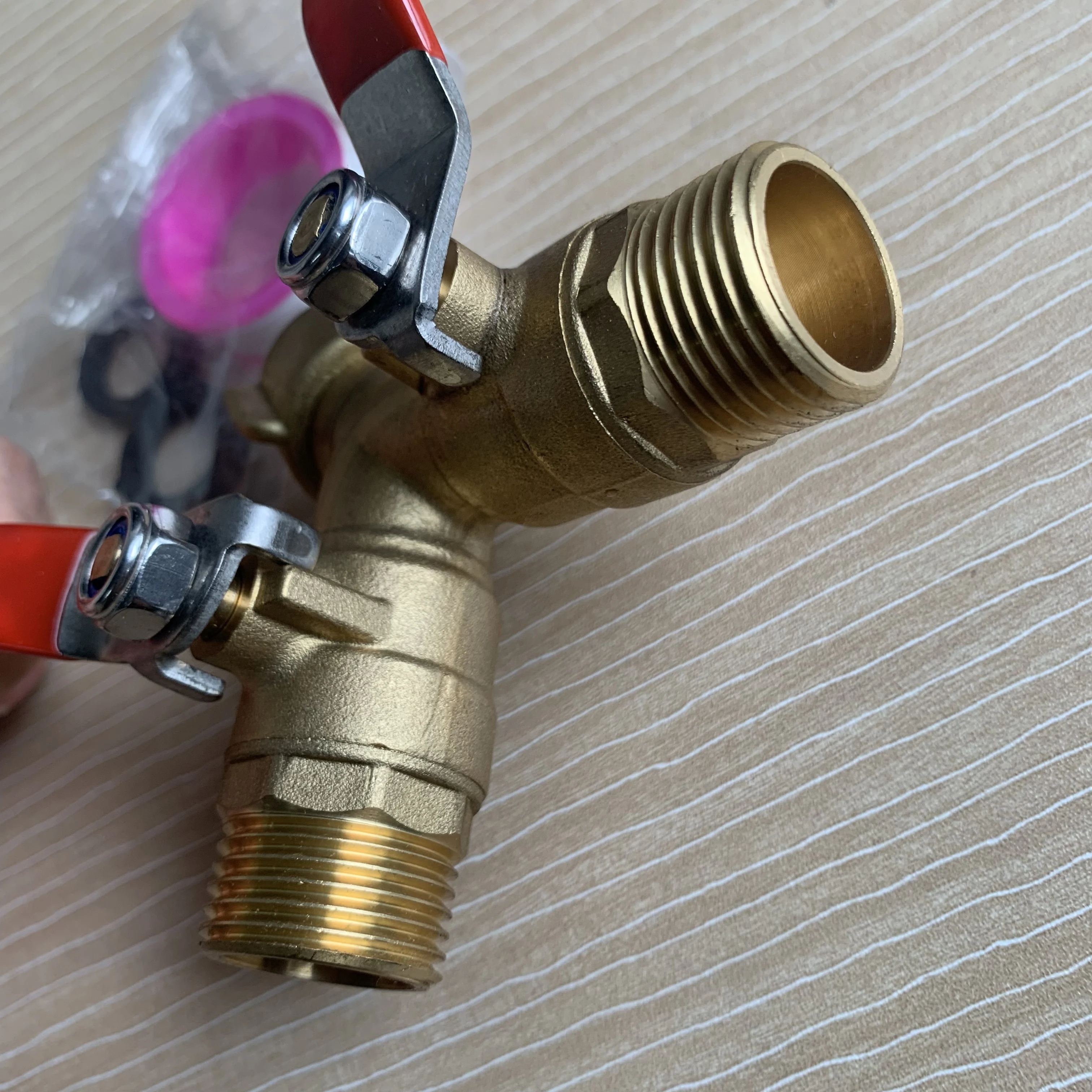 2 Way Brass Garden Hose Splitter Y-Type 3/4 Inch Tap Watering Connector Distributor for Outdoor Faucet 1/2/3 set
