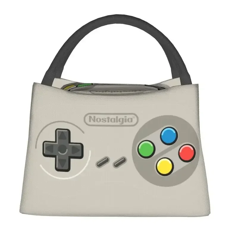 Retro Video Game Turbo Controller Insulated Lunch Tote Bag for Women Gamer Lover Resuable Thermal Cooler Food Lunch Box