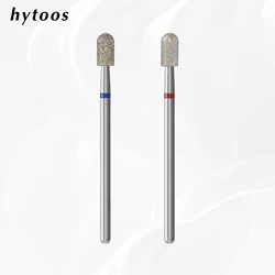 HYTOOS 4mm Round Barrel Diamond Cuticle Nail Drill Bits Russian Nail Bit Professional Safety Under Cleaner Tools for Dead Skin