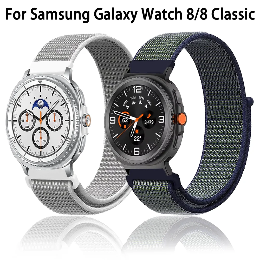 Nylon Loop Band for Samsung Galaxy Watch 8 40mm 44mm 8 Classic 46mm Bracelet Wristband for Galaxy Watch 7 Ultra 2025 47mm Strap