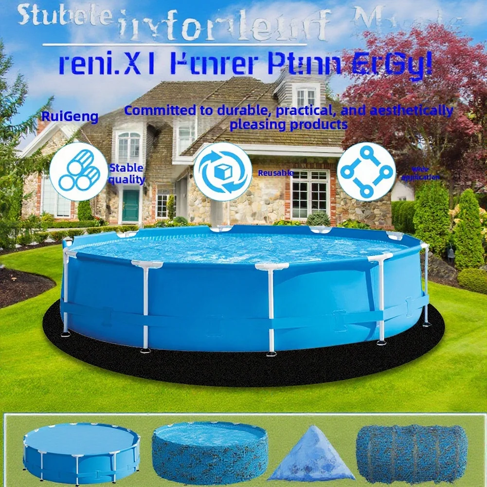 32*22*10cm Round Pool Liner Pad For Above Ground Pool Black Puncture Resistant Pool Ground Cloth Protector Mat Outdoor Garden
