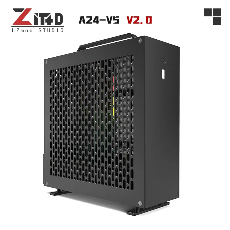 

2024new Spot Lzmod mini A24-V5 2.0 dual slot single display 1u power supply itx chassis double-sided chamfering