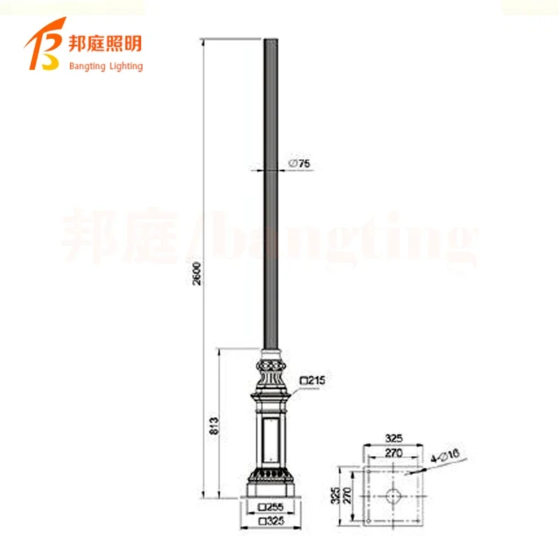 Outdoor Street Light for Park and Garden European Style Post Light