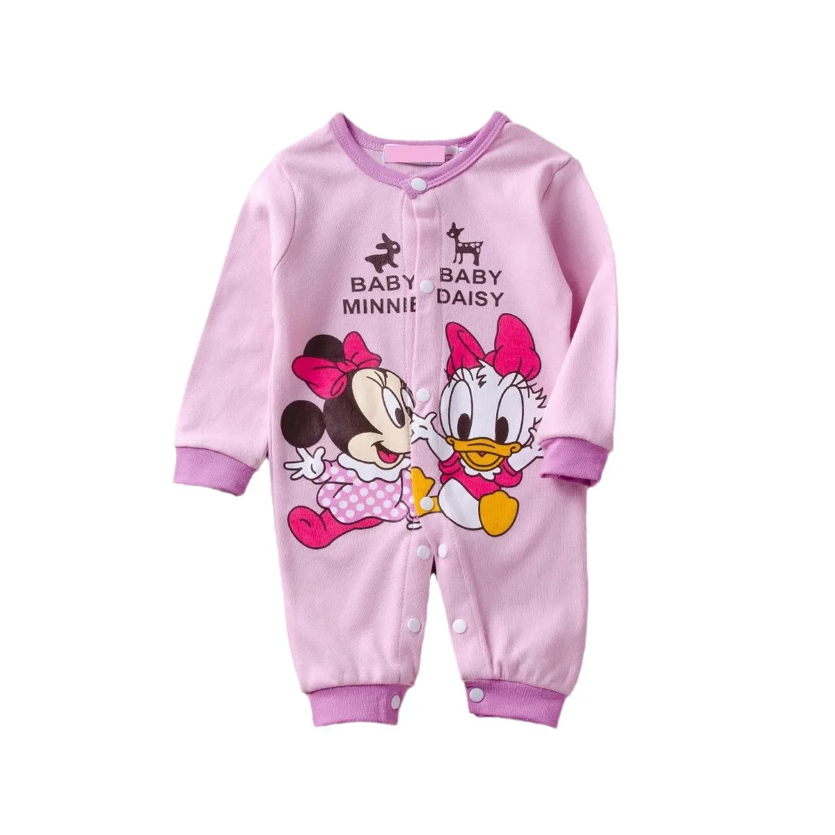 

Disney Minnie Baby Girl Onesie Kigurumi Pajamas for Newborn Children Flannel Sleeping Bag Winter One-piece Jumpsuit Baby Romper