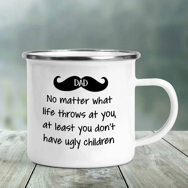 Best Dad Print Funny Enamel Creative Coffee Cups Camping Mugs Handle Drinkware Vacation Mug The Best Father's Day Gifts for Men