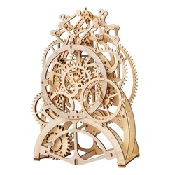 Robotime 3D Wooden Mechanical Clock Puzzle DIY Laser Cutting Mechanical Model Family Wooden Craft KIT for Children Adult