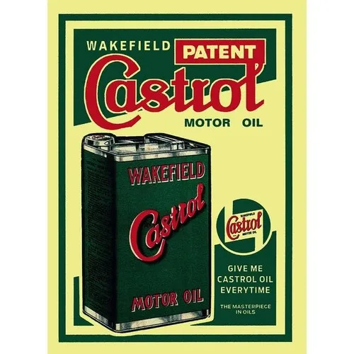Castrol Wakefield Motor Oil Petrol Metal Tin Sign Advertising Retro 35cm x 26cm --Tin Sign