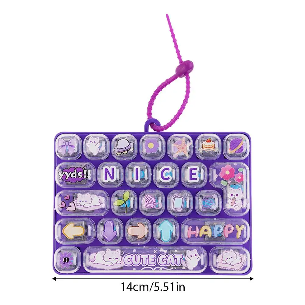 Tastatur-Schlüsselanhänger, Cartoon-Knopf-Clicker, Stressabbau-Fidget, Schulranzen-Anhänger, Charm-Anhänger, Schlüsselzubehör, Geschenk ﻿ – Detail 29