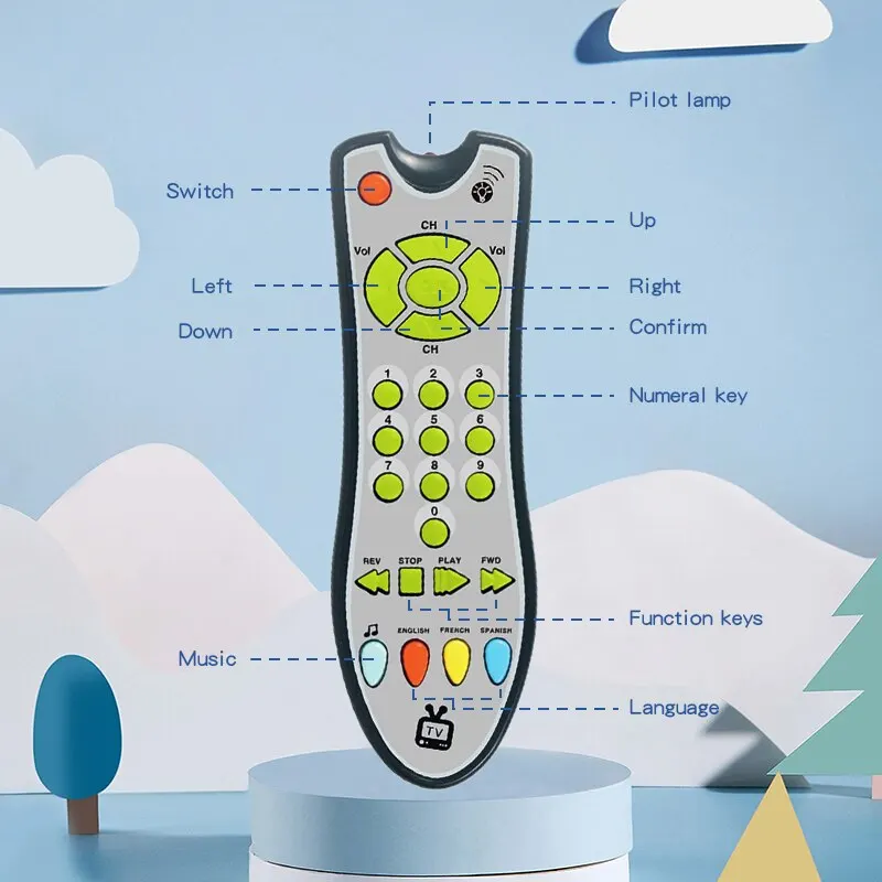 Music TV Remote Control Early Educational Toys Toy Electric Numbers Learning Machine Gifts For Newborn Birthday Gift For Kid