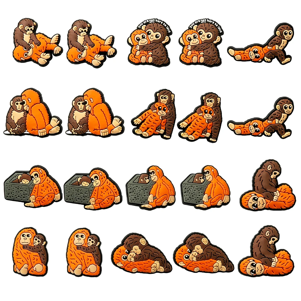 10/20 piezas de la serie de dibujos animados Punch Monkey ​ Accesorios de PVC para decorar zapatos, dijes para zapatos tipo Crocs, regalos para niños