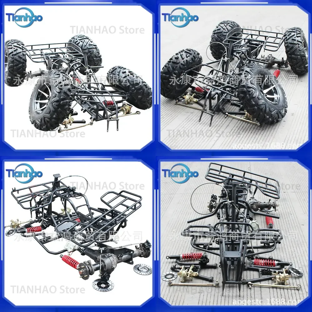 Four-Wheel Modified Accessories for Big Bull ATV Frame Assembly with Shaft Drive Rear Axle and Front Rear Disc Brakes for