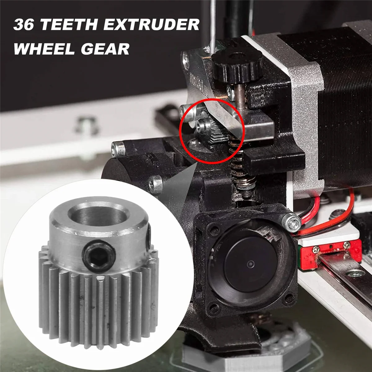 10 Stück Extruderradgetriebe 3D-Druckerteile 36 Zähne Zahnrad Edelstahl Extrudergetriebe für CR-10, CR-10S, S5, Ender 3