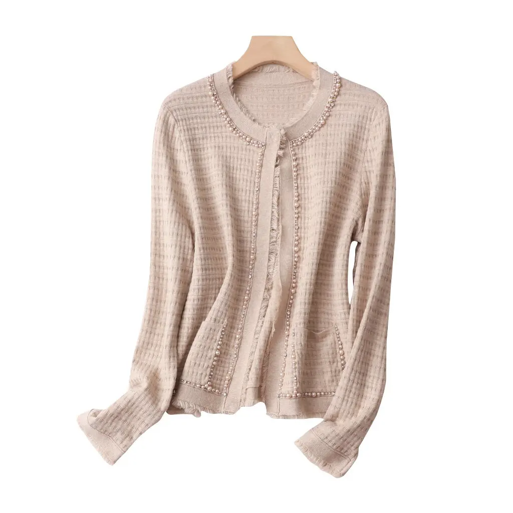 

Yuyue женское осенне-зимнее шелковое кашемировое верхнее пальто из смеси хлопка, короткий вязаный кардиган, простой пригородный стиль