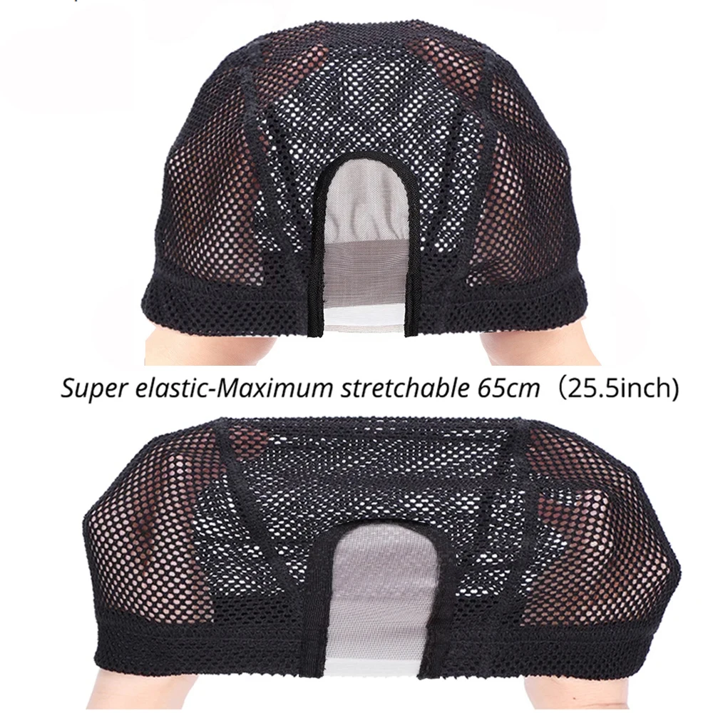 قبعة شعر مستعار سوداء مع شبكة دانتيل سويسري ، صناعة شعر مستعار بدانتيل كامل ، غطاء منسوج ، قاعدة شبكية ، آلة مصنوعة ، شبكة مطاطية ، 1 ks #6