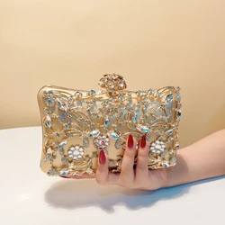 Pink Color Hollow Out Style Women Evening Bags PU Ladies Elegant Small MINI Clutch Bags Acrylic Leather Hollow Out Purse