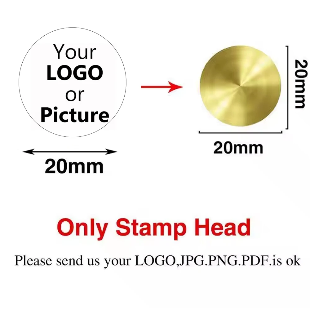 Aangepaste messing waszegelstempel gepersonaliseerd LOGO 25/30/40/50mm ronde/vierkante waszegelkop voor huwelijksuitnodiging decoratie zegel