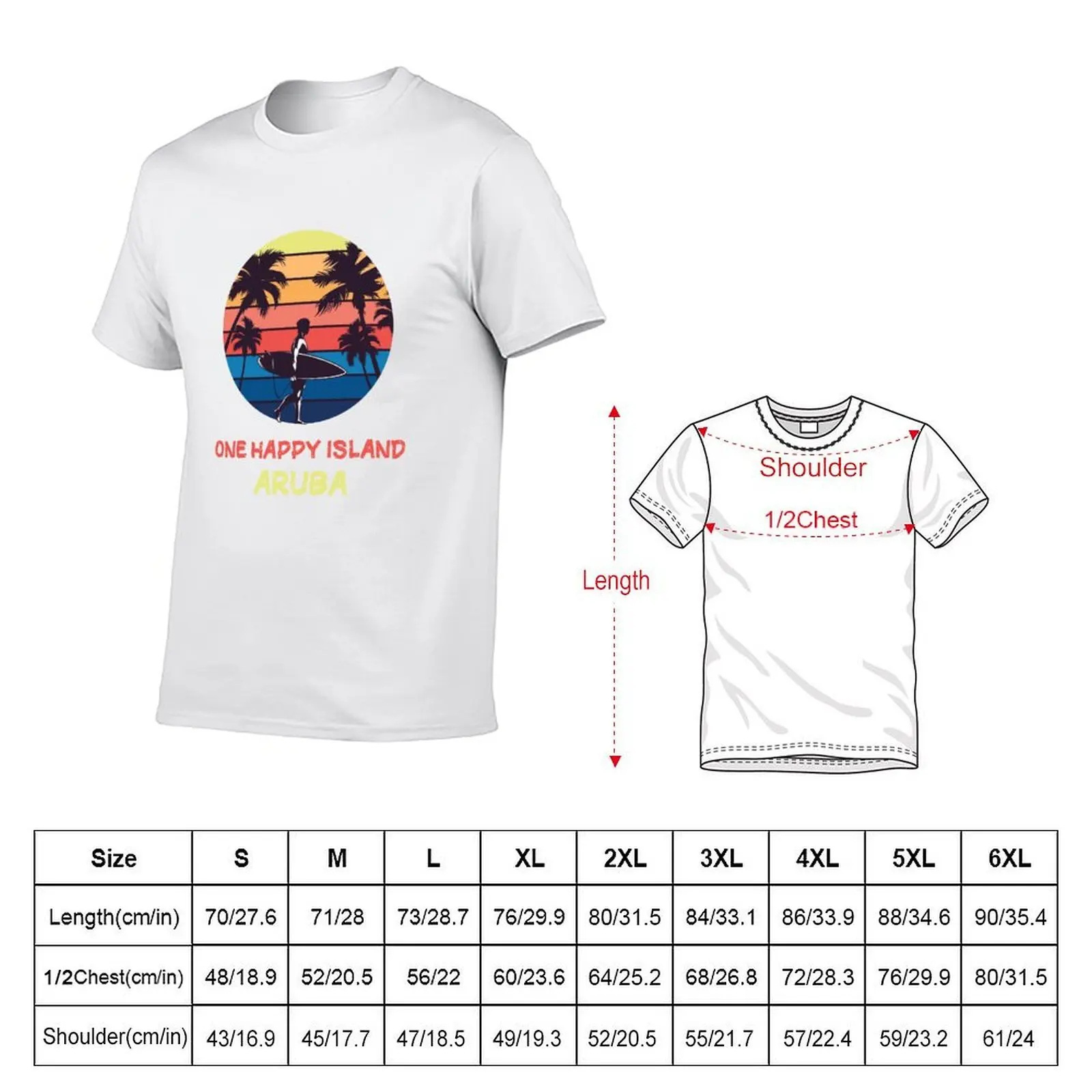 Aruba One Happy Island T-Shirt t shirt personalised t shirt men 100% cotton luxury brand anime t shirts oversize T-Shirt