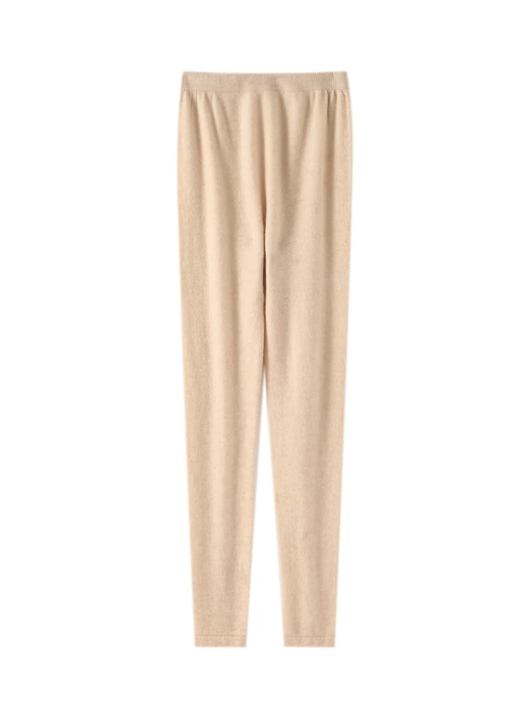 Women 100% Goat Cashmere Legging elasticity Slim Pants Spring Autumn Winter Thick Basic Leggings Soft Warm Cashmere Knitwear