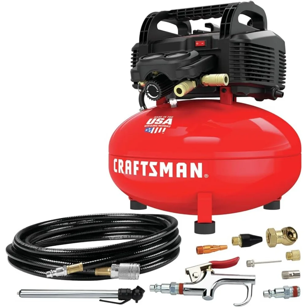 Compressor, 6 Gallon, Pancake, Oil-Free with 13 Piece Accessory Kit (CMEC6150K)