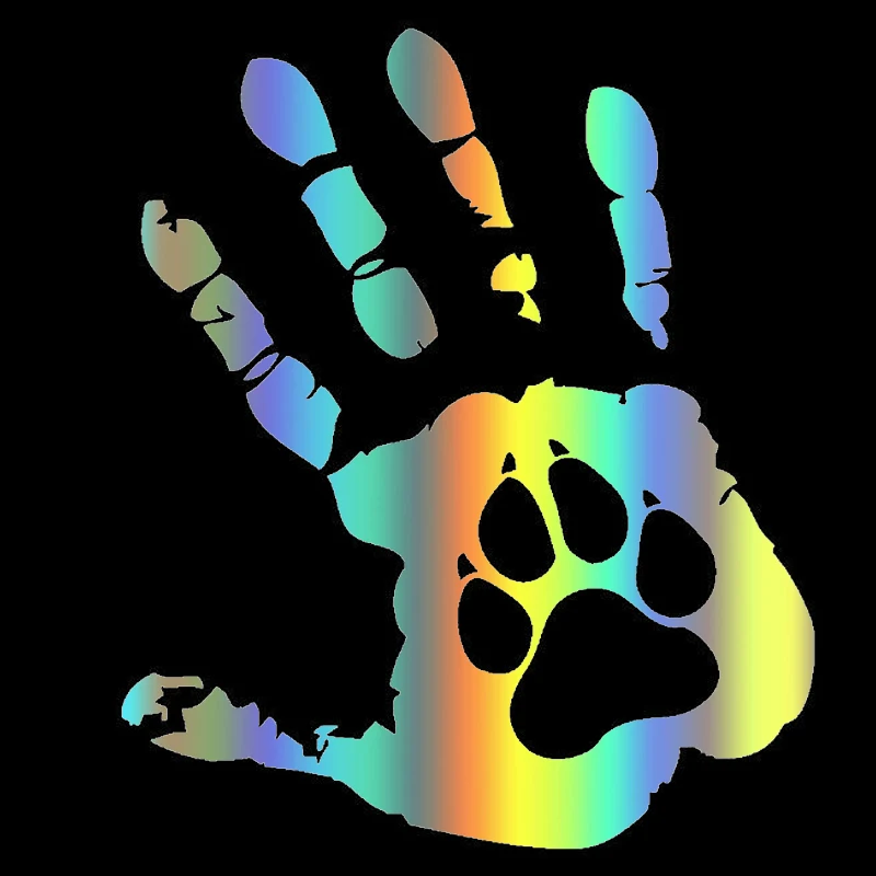 Y262# Die-Cut Vinyl Decal Dog Paws and Palms Car Sticker Waterproof Auto Decors on Car Body Bumper Rear Window Laptop