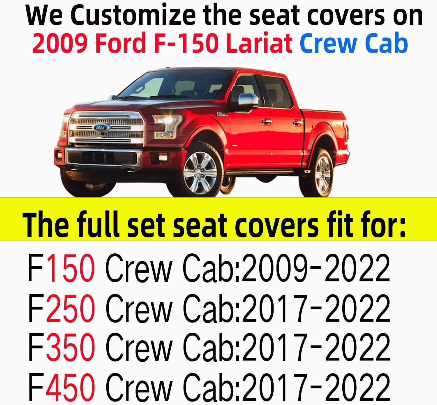 Car Special Seat Covers For Ford F150 2009 to 2024 Cars SUV Pick-up Truck Ford F250 F350 F450 2017 to 2024  Waterproof Leather