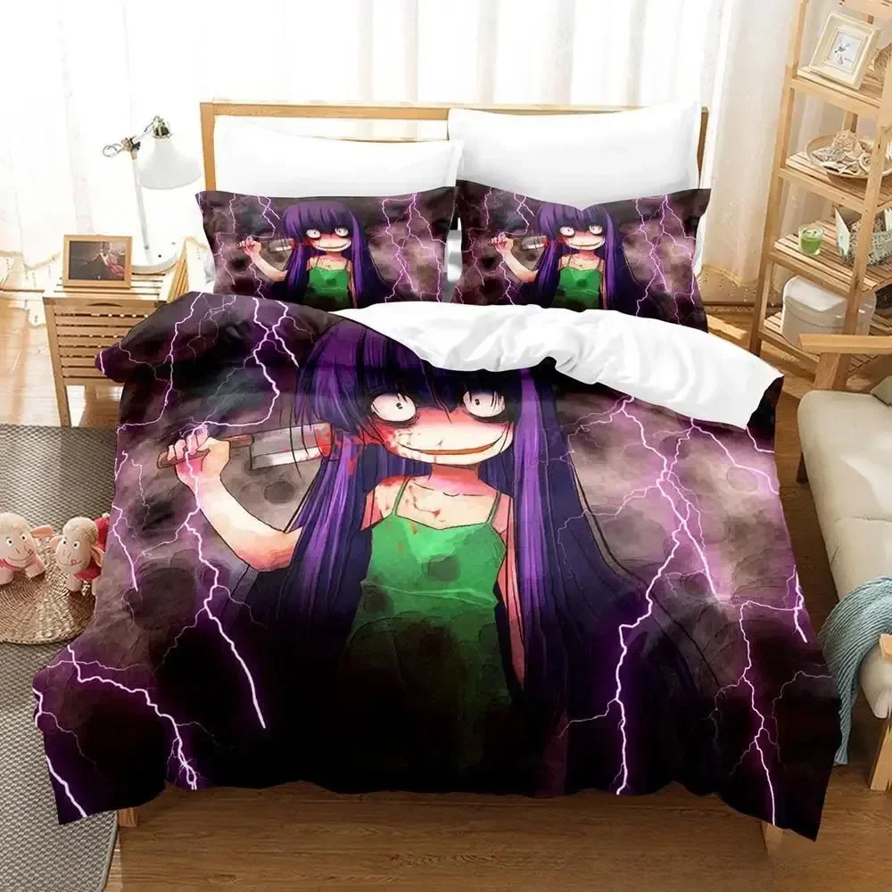 

3D Anime Higurashi when they cry Printed Bed Set Duvet Cover Pillowcase Bedding Set Linen Sheet Quilt Cover Full Queen King Size