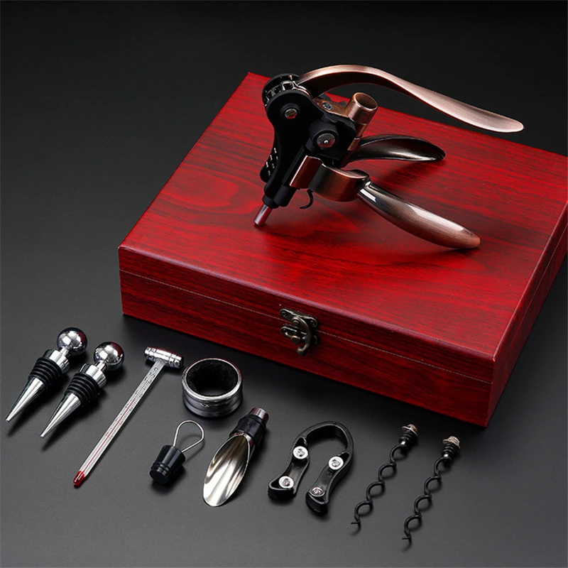 Wine Opener Tool Set Zinc Alloy Rabbit Shape Cork Bottle Opener Kit Professional Corkscrew Pourer Set Gift Box Set