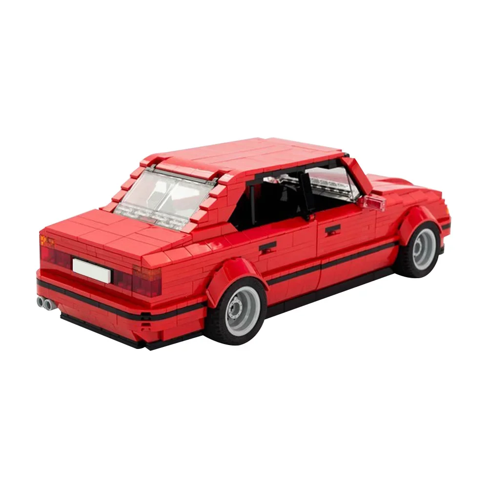 MOC Creativity Red racing car M5 E34 Building Blocks Model Super Racing Bricks DIY Assembled Toy for Children Boy Birthday Gift