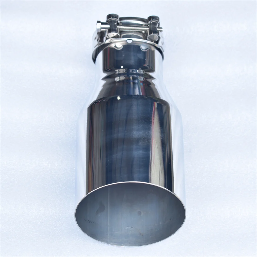 Bull-X Chrome Polished Exhaust Pipe Tip Universal Fit Angled Cut 304 Stainless Steel for Automotive Accessories