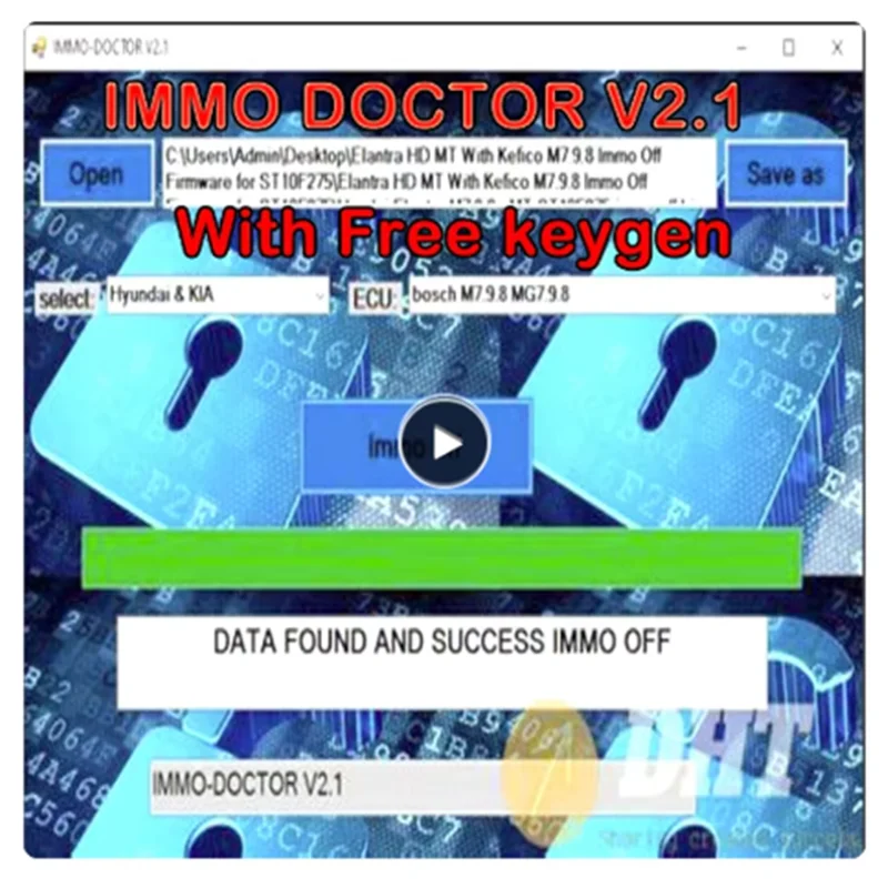 

MULTI BRAND IMMO DOCTOR V2.1 With Unlimited KEYGEN Immo Off Immo Delete Software for sim2k MT38 ME 17.9.2 17.9.8 MED17.9.8