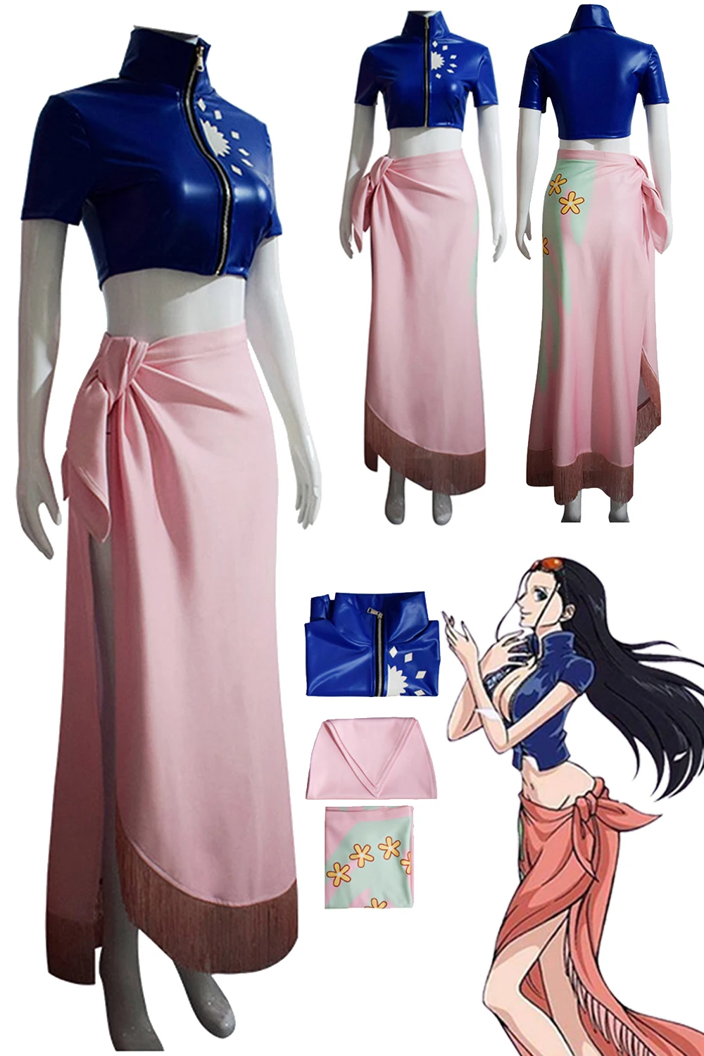 Nico Robin Cosplay Fantasy Outfit Anime One Cosplay Piece Costume Dress Set Halloween Carnival Suit Disguise Ladies Women Adult