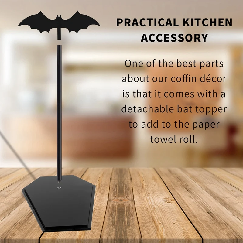 TOP Bat Paper Towel Holder,Paper Towel Roll Holder For Kitchen Bathroom,Halloween Kitchen Decor, Gothic Kitchen Decor