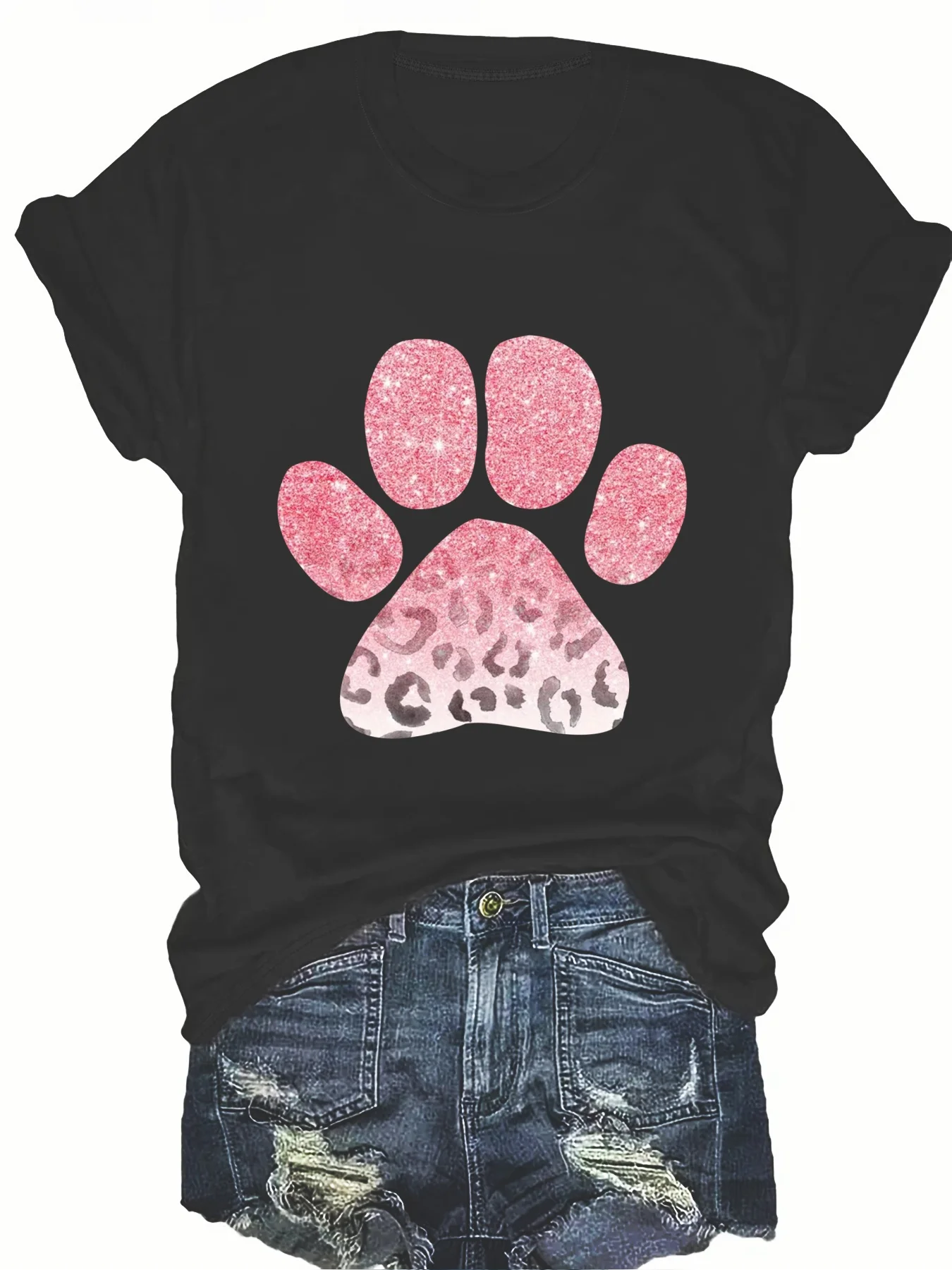 

Модная женская футболка с геометрическим принтом, круглым вырезом и короткими рукавами, трендовая футболка с принтом