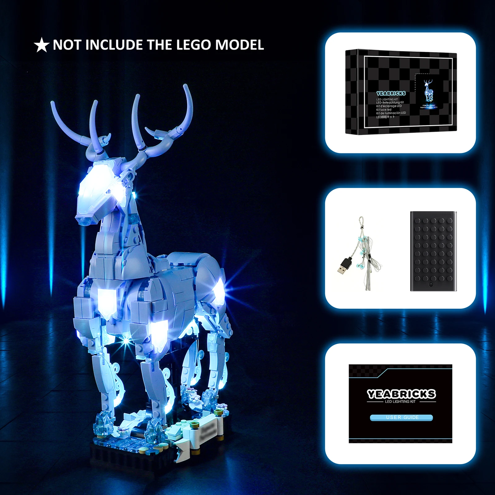 

JOY MAGS Led Light Kit for 76414 Expecto Patronum Building Blocks Set (NOT Include the Model) Bricks Toys for Children