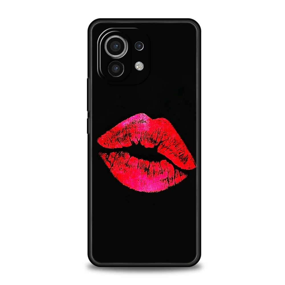 Ins Lips Love Phone Case Cover for Xiaomi Mi 15 14 13 12 11 Ultra 14T 13T 12T 11T 10T Pro Lite 5G Shockproof Silicone Capas Bags