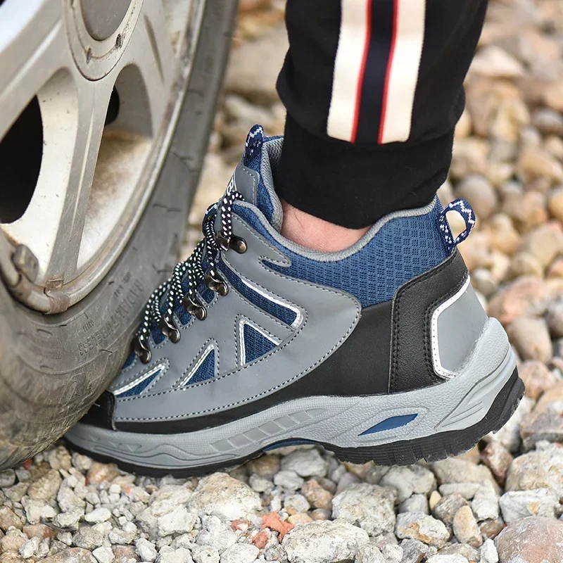 US.EU 安全靴男性用不滅の作業用アウトドアブーツスチールつま先キャップ耐パンク性アンチスマッシュ高品質保温スニーカー