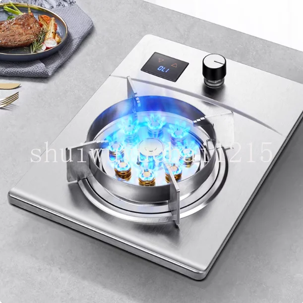 Gas Stove Single  Household Desktop Natural Gas Embedded Stainless Steel Fierce Fire
