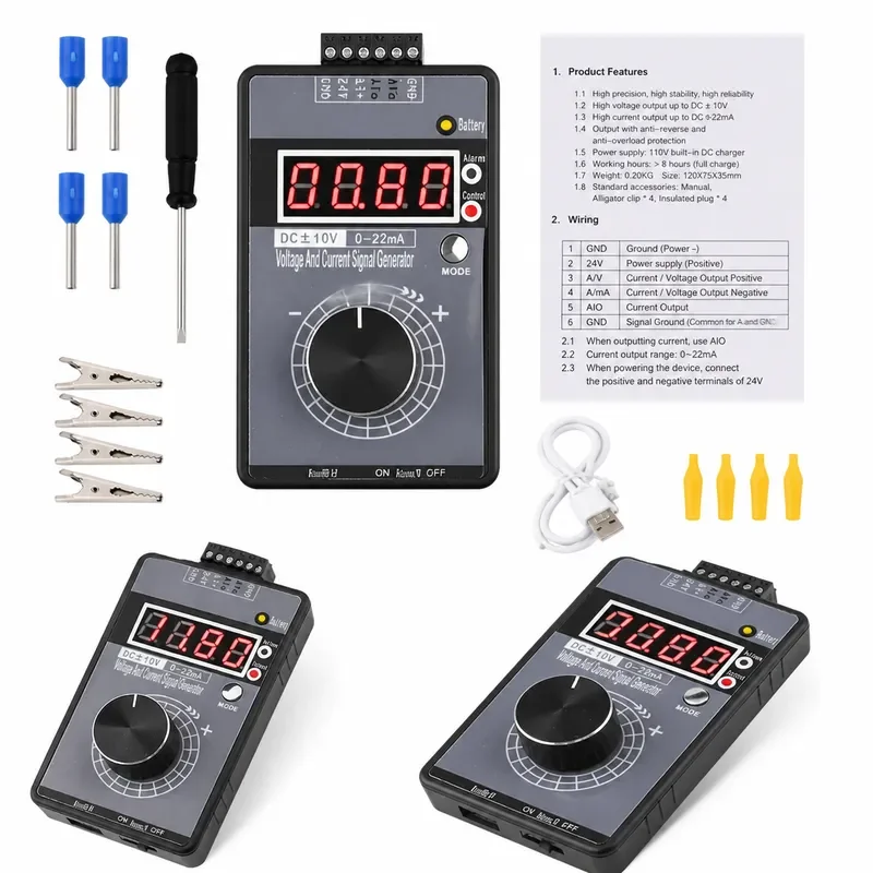 Handheld Digital Voltage Current Signal Generator 0-4-20mA Transmitter ±0-5-10V Positive Negative Output Tester Tool