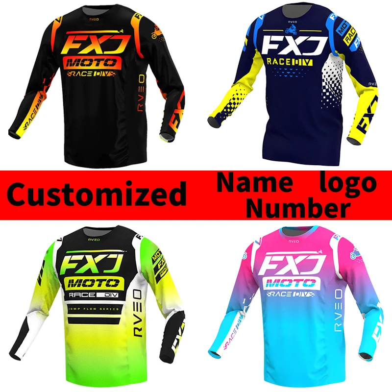 

FXJ Children Motocross jersey Off road mx jerseys Dirt Bike Youth Adults racing Enduro MTB Motorcycle Customized name number