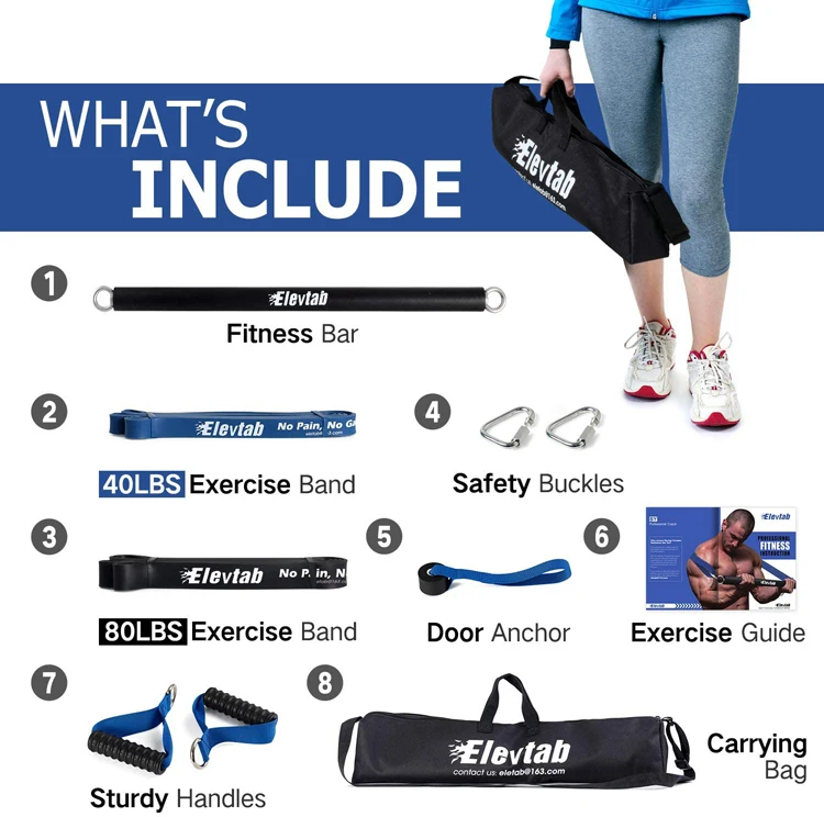 Sweat Resistance Design Easy Set-Up Total Body Workout Equipment Resistance Band Set For Home Gym